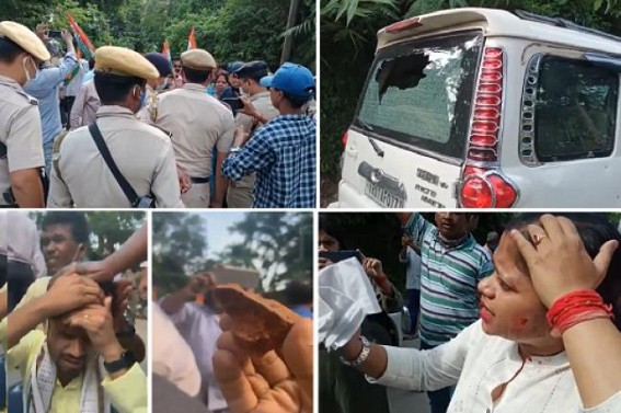 BJP's Violent Attack on Trinamool members in Tripura 'again' : Many Injured in Stone Pelting in Ambassa including women